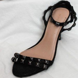 Open Toed Ankle Strapped Cone Heels